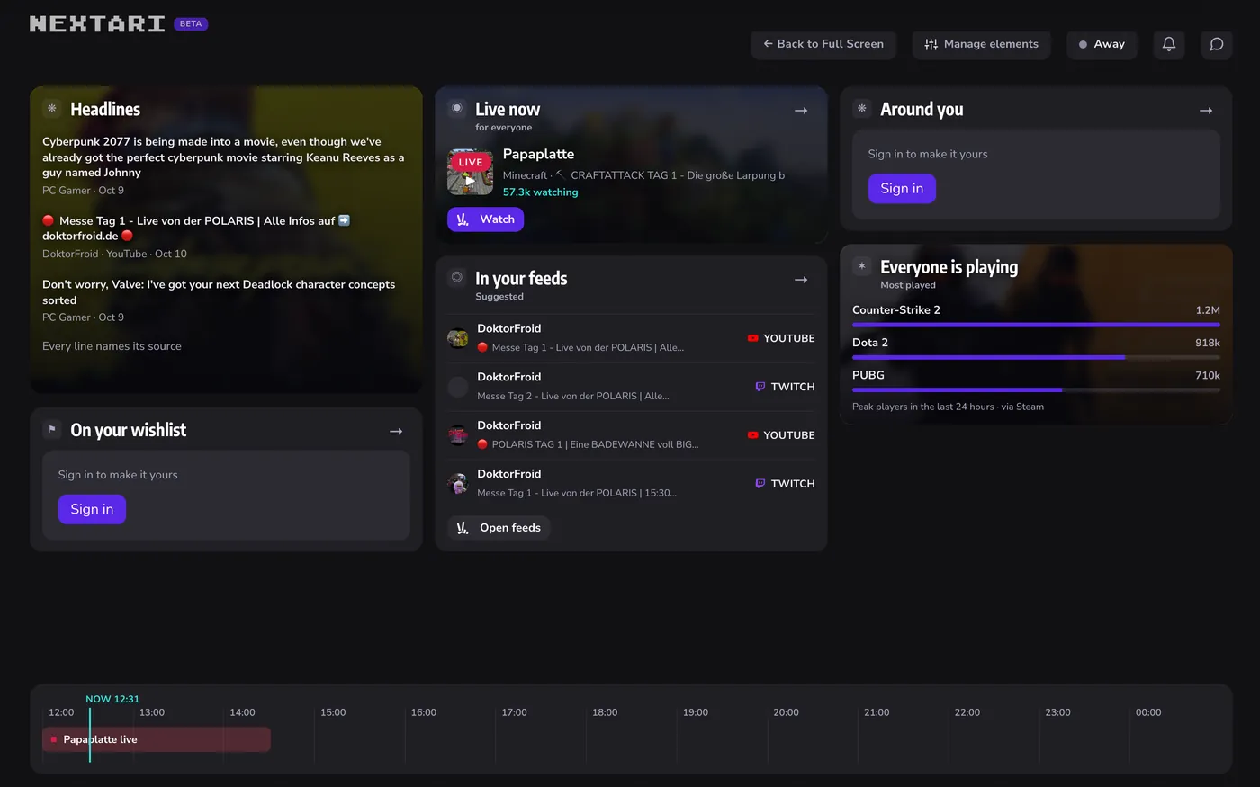 NEXTARI Second Screen